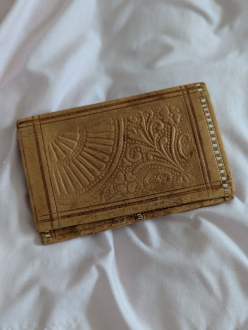 Tan Tooled Leather Wallet